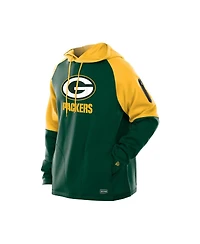 New Era Men's Green Bay Packers Combine Authentic Color Block Raglan Pullover Hoodie