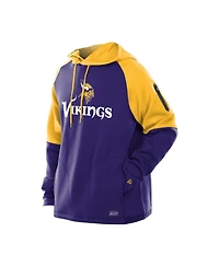 New Era Men's Purple Minnesota Vikings Combine Authentic Color Block Raglan Pullover Hoodie