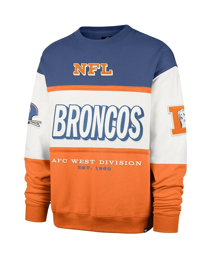 '47 Brand Men's Royal/Orange Denver Broncos Throwback Breeze Maximalist Sweatshirt