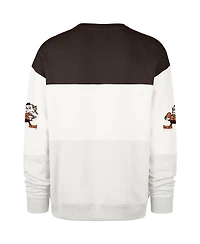 '47 Brand Men's White Cleveland Browns Throwback Breeze Maximalist Sweatshirt