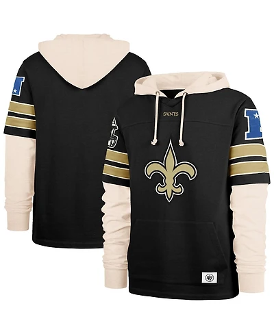 '47 Brand Men's Black New Orleans Saints Split Zone Cornerback Duo Hoodie