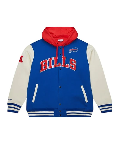 Mitchell & Ness Men's Royal Buffalo Bills Courtside Fleece Full-Snap Hoodie Jacket
