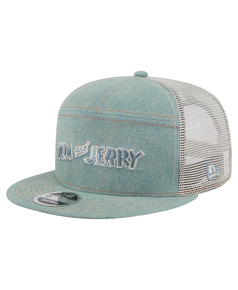 New Era Men's Denim Tom and Jerry Denim 9FIFTY Snapback Hat
