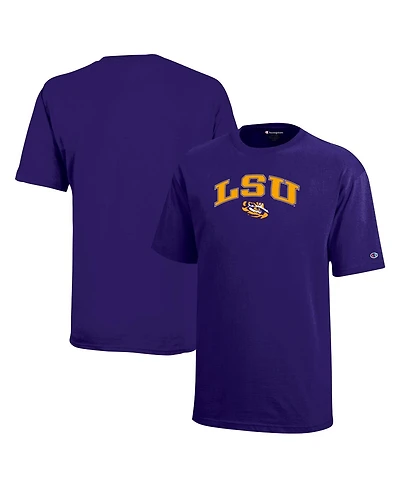 Champion Big Boys and Girls Purple Lsu Tigers Arch Over Logo T-Shirt