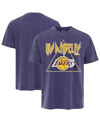 Sportiqe Men's Purple Los Angeles Lakers Distressed Rock Roll Collection Angus Premium Mineral Wash T-Shirt