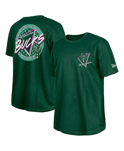 New Era Men's Hunter Green Milwaukee Bucks Glow-in-the-Dark T-Shirt