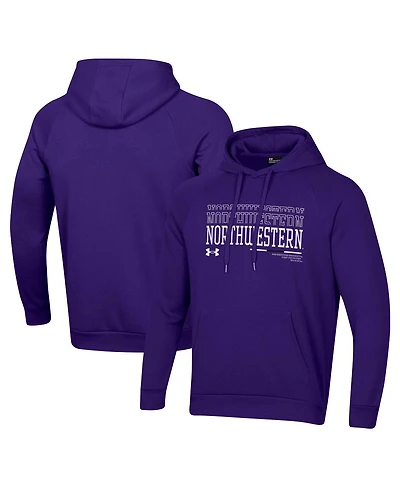 Under Armour Men's Purple Northwestern Wildcats 2024 Sideline Wordmark Rival Pullover Hoodie