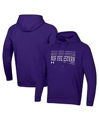 Under Armour Men's Purple Northwestern Wildcats 2024 Sideline Wordmark Rival Pullover Hoodie