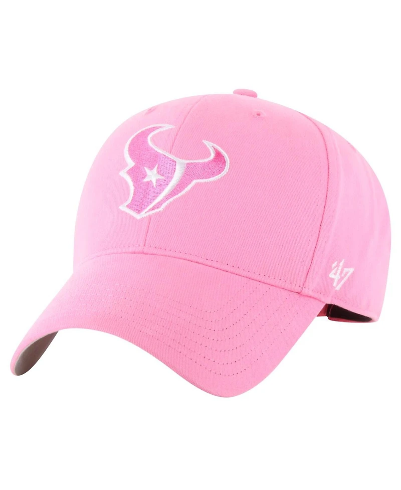 '47 Brand Big Girls Pink Houston Texans Rose Mvp Adjustable Hat