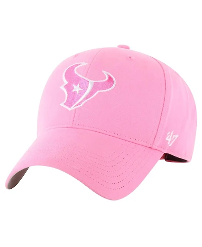'47 Brand Big Girls Pink Houston Texans Rose Mvp Adjustable Hat