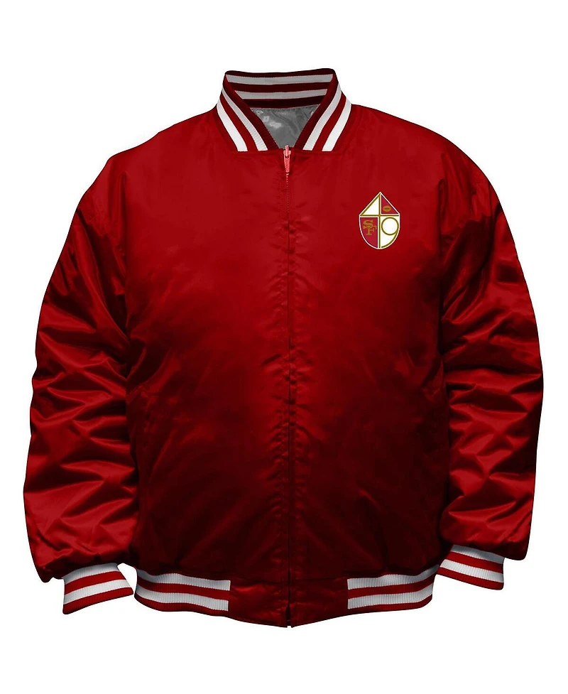 Mitchell & Ness Men's Scarlet/Silver San Francisco 49ers Big Tall Throwback Reversible Full-Zip Jacket