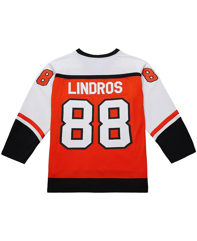 Mitchell & Ness Men's Eric Lindros Orange Philadelphia Flyers Big Tall 1996-97 Blue Line 2.0 Jersey