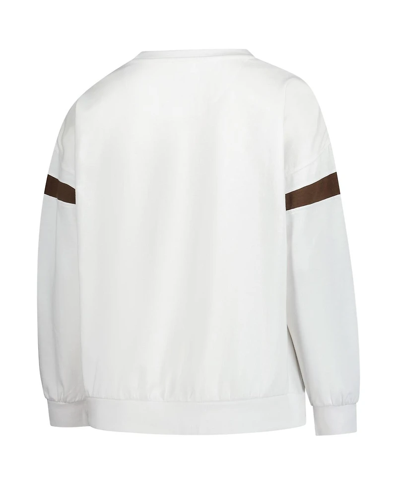 Fanatics Women's White Cleveland Browns Plus Fleece Pullover Sweatshirt