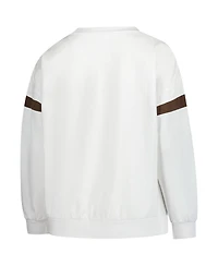 Fanatics Women's White Cleveland Browns Plus Fleece Pullover Sweatshirt