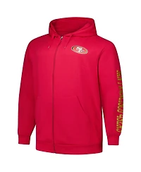 Fanatics Men's Scarlet San Francisco 49ers Big Tall Sleeve Hit Full-Zip Hoodie
