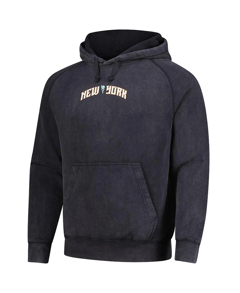 Stadium Essentials Men's and Women's Black New York Liberty Get Back Oversized Vintage Raglan Pullover Hoodie