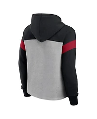 Fanatics Women's Heather Gray/Black Atlanta Falcons Bold Play Call Pullover Hoodie