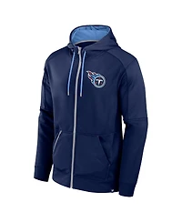 Fanatics Men's Navy Tennessee Titans Defender Full-Zip Hoodie
