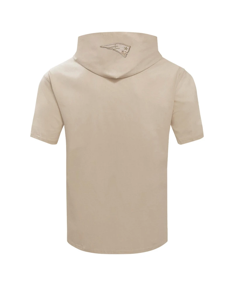 Pro Standard Men's Tan New England Patriots Neutrals Capsule Short Sleeve Pullover Hoodie