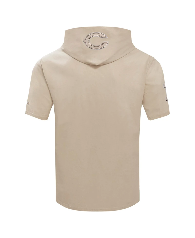 Pro Standard Men's Tan Chicago Bears Neutrals Capsule Short Sleeve Pullover Hoodie