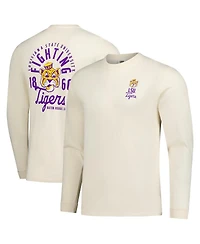 Image One Men's Natural Lsu Tigers Comfort Colors Mascot Overlay Long Sleeve T-Shirt
