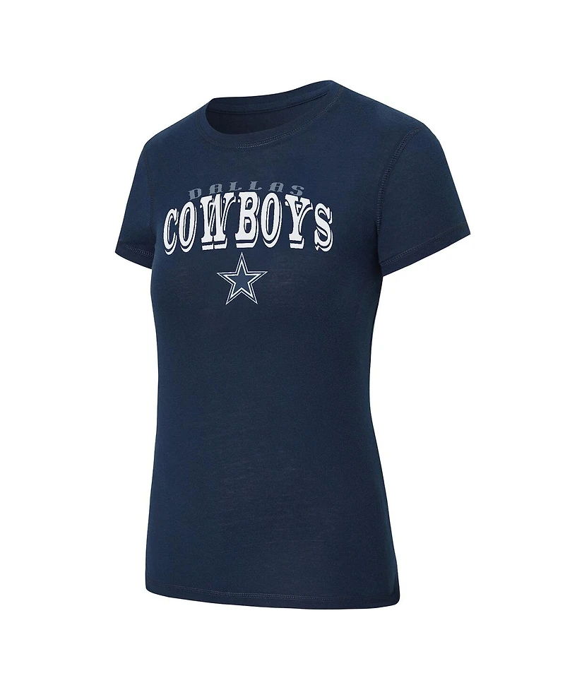 Concepts Sport Women's 2-Piece Navy/Gray Dallas Cowboys Avondale T-Shirt and Pants Flannel Pj Set