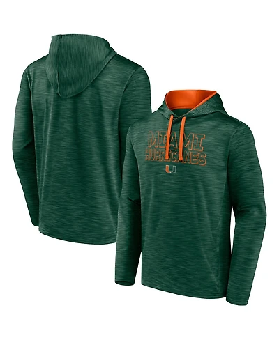 Fanatics Men's Green Miami Hurricanes Athlete Poly Fleece Pullover Hoodie