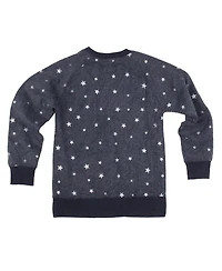 Wes & Willy Big Girls Navy West Virginia Mountaineers Shimmer Star Reverse Sweatshirt