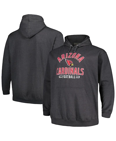 Fanatics Men's Heather Charcoal Arizona Cardinals Big Tall Pullover Hoodie