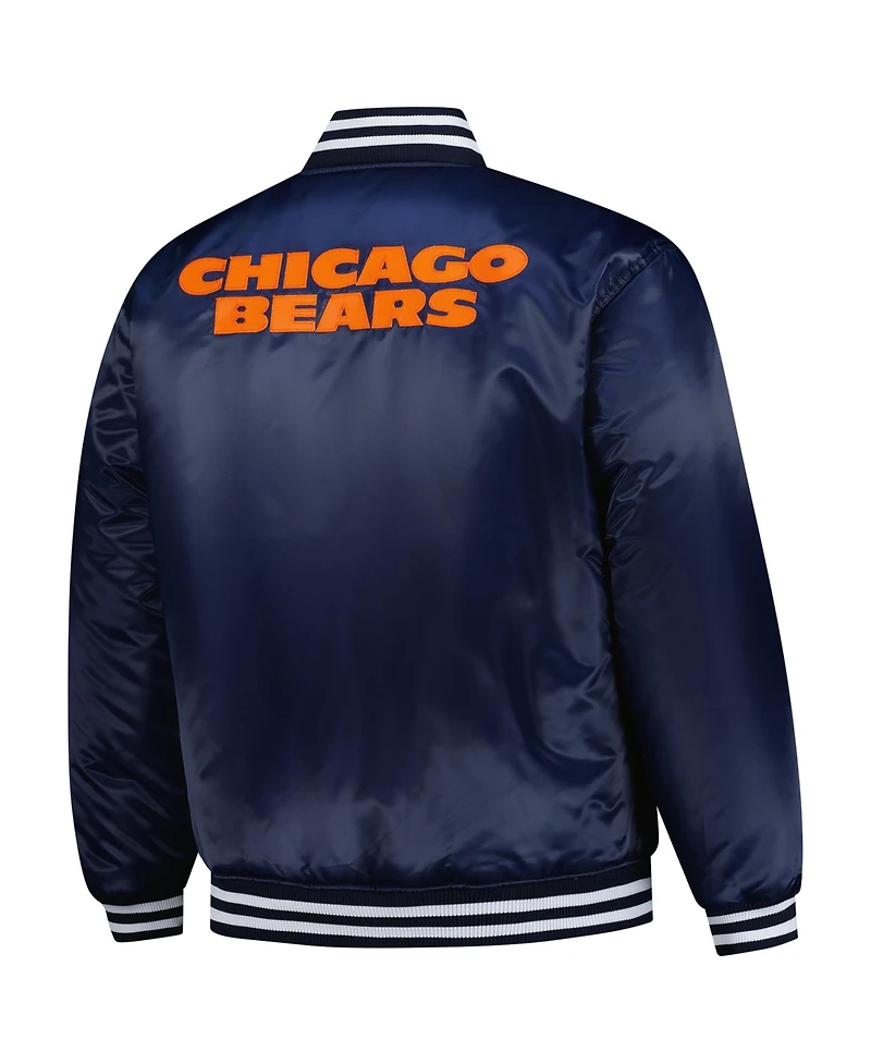 Mitchell & Ness Men's Navy/Silver Chicago Bears Big Tall Throwback Reversible Full-Zip Jacket