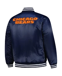 Mitchell & Ness Men's Navy/Silver Chicago Bears Big Tall Throwback Reversible Full-Zip Jacket