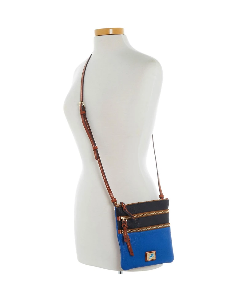Dooney & Bourke Detroit Lions Team Logo Halftime Triple Zip Crossbody Bag
