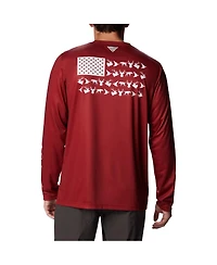 Columbia Men's Crimson Oklahoma Sooners Terminal Tackle Omni-Shade Raglan Long Sleeve T-Shirt