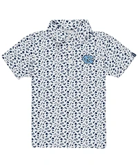 Garb Toddler Navy North Carolina Tar Heels Tom Allover Print Performance Polo Shirt