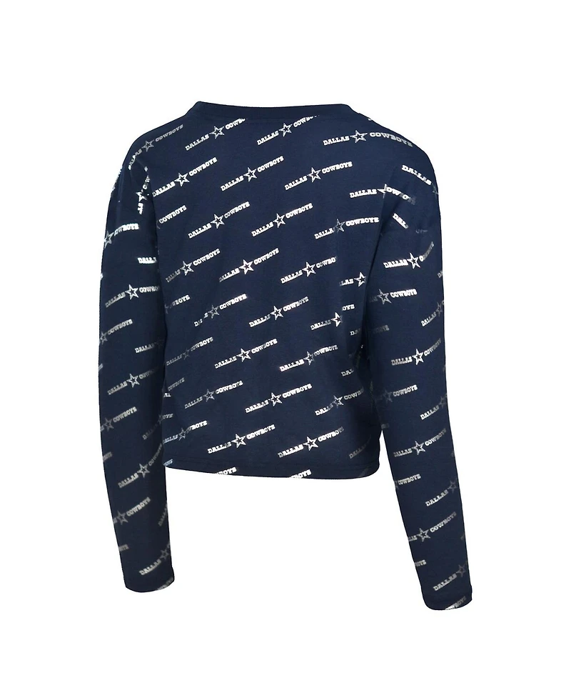 Lauren James Men's Navy Dallas Cowboys Foil Long Sleeve T-Shirt