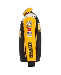 Jh Design Men's Black/Yellow Christopher Bell DeWalt Full-Snap Twill Uniform Jacket