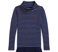 Polo Ralph Lauren Girls 2T-6X Striped Stretch Turtleneck Dress