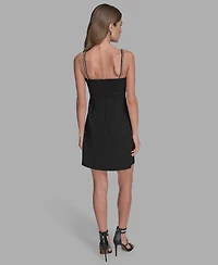 Bcbg Women's Rhinestone Trim Mini Dress