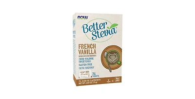 Now Foods French Vanilla Stevia Packets, 75/box