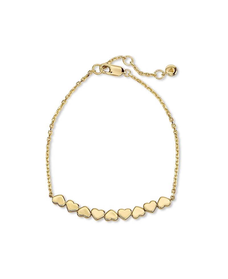 Devata Sweet Heart Chain Bracelet in Gold Plated Sterling Silver, Adj 6.5/7.0/7.5 inch
