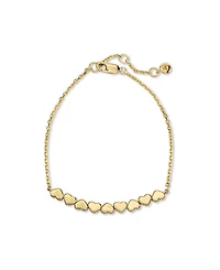 Devata Sweet Heart Chain Bracelet in Gold Plated Sterling Silver, Adj 6.5/7.0/7.5 inch
