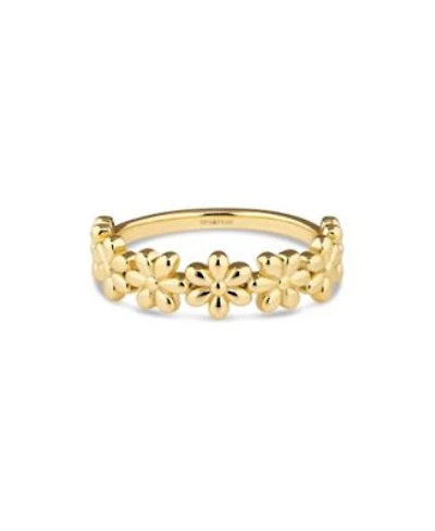 Devata Daisy Flower Ring In Gold Plated Sterling Silver Size 7
