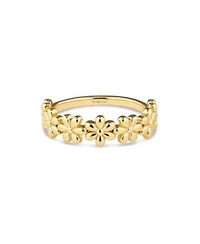 Devata Daisy Flower Ring In Gold Plated Sterling Silver Size 7