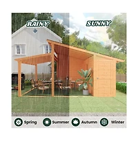 Aecojoy 20' x 12.5' Outdoor Wooden Gazebo with Storage Room