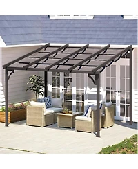 Aecojoy 10' x 8' Gazebo for Patio, Retractable Pergola with Adjustable Sun Shade Canopy Roof