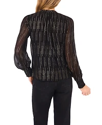 CeCe Women's Smocked Cuff Ruffle Top