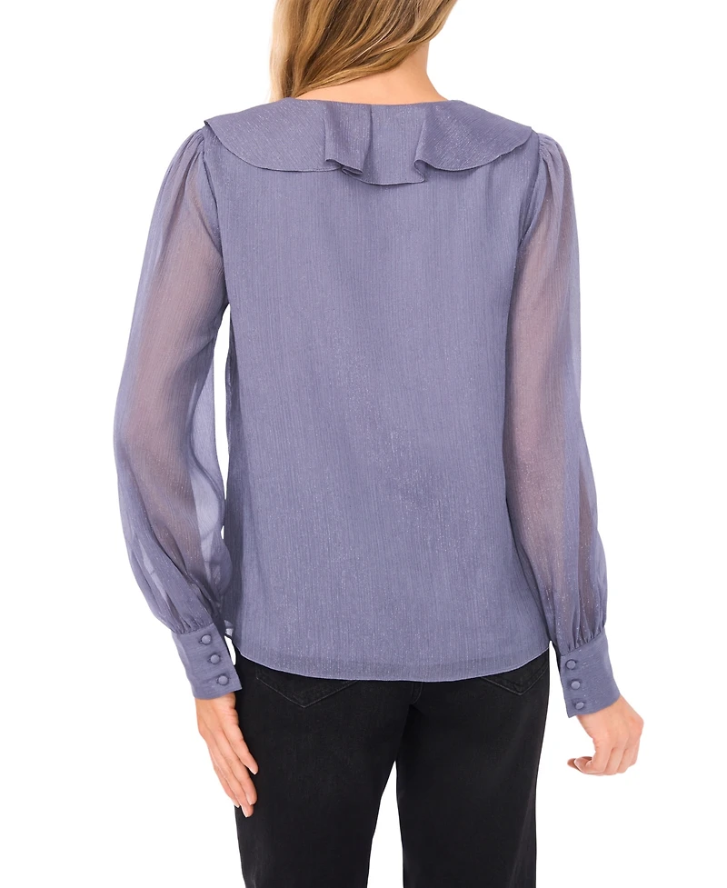 CeCe Women's Ruffle Tie V-Neck Top