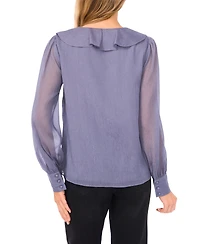 CeCe Women's Ruffle Tie V-Neck Top