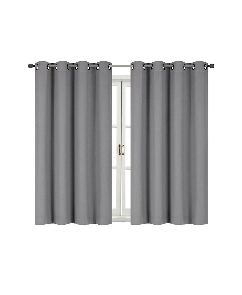 Kate Aurora 100% Thermal Blackout Bath & Kitchen Window Curtains - 50 in. W x 45 L, Teal