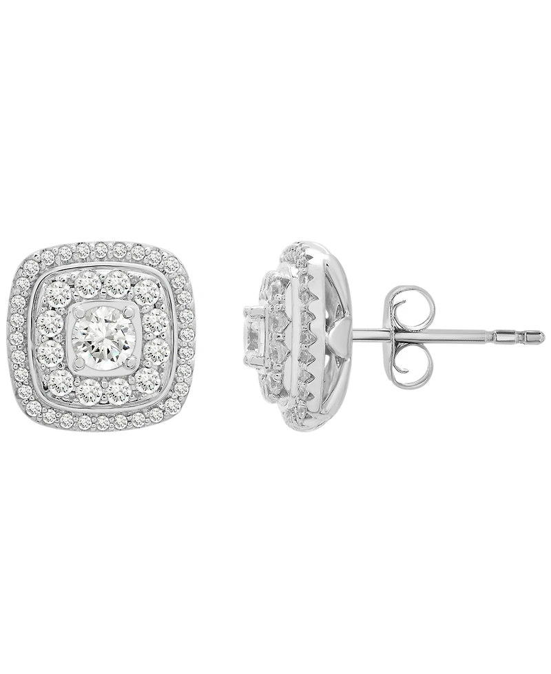Wrapped in Love Diamond Stud Earrings (1 ct. t.w.) in 14K White Gold, Macy's Exclusive
